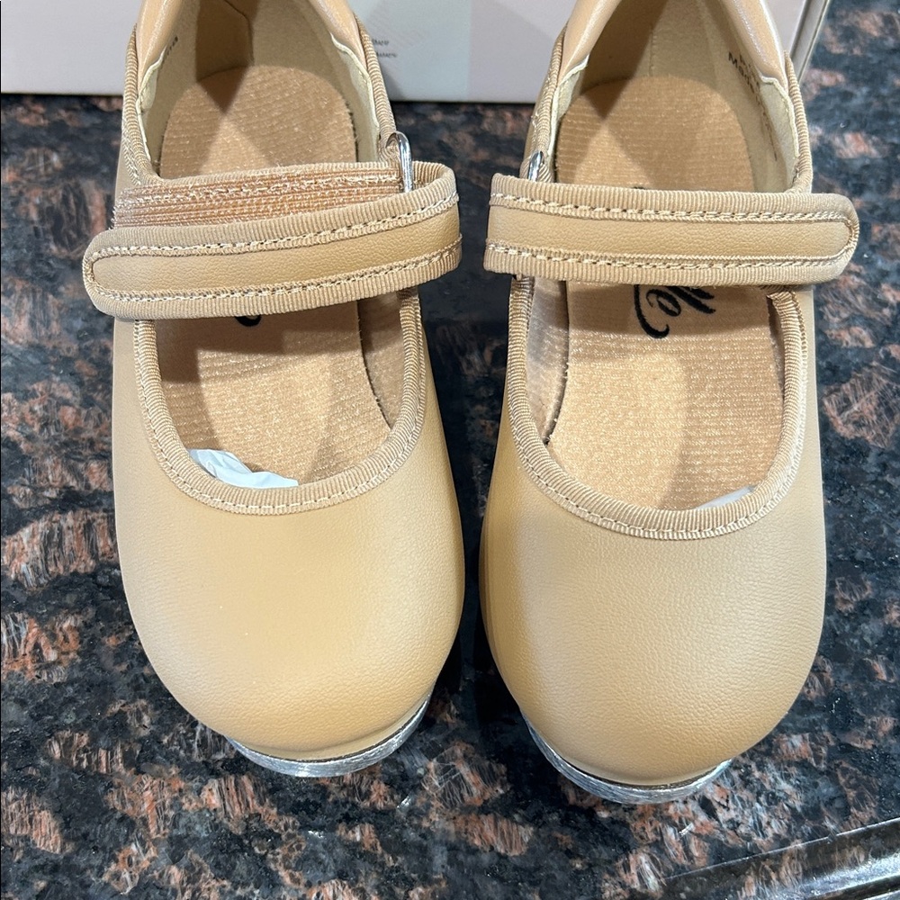 Elegant Tan Kids Mary Jane dance tap shoes